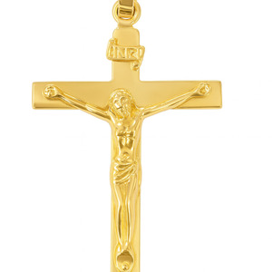 10KT YELLOW GOLD LARGE CROSS PENDANT