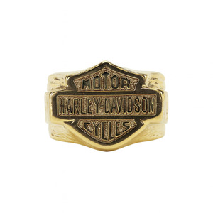 10KT YELLOW GOLD HARLEY DAVIDSON MENS RING