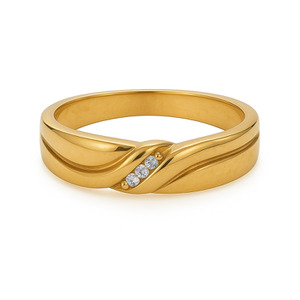 10KT YELLOW GOLD AND DIAMOND MENS RING