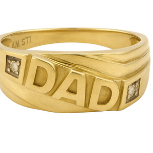 10KT YELLOW GOLD AND DIAMOND DAD RING