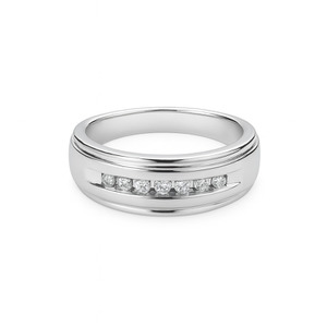 10KT WHITE GOLD AND DIAMOND MENS RING