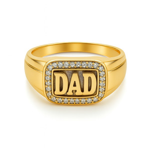 10KT YELLOW GOLD AND DIAMOND DAD RING