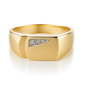 10KT YELLOW GOLD AND DIAMOND MENS RING