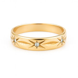 10KT YELLOW GOLD AND DIAMOND MENS RING