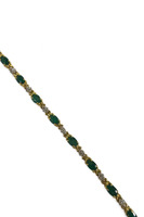14K YELLOW GOLD EMERALD AND DIAMOND BRACELET