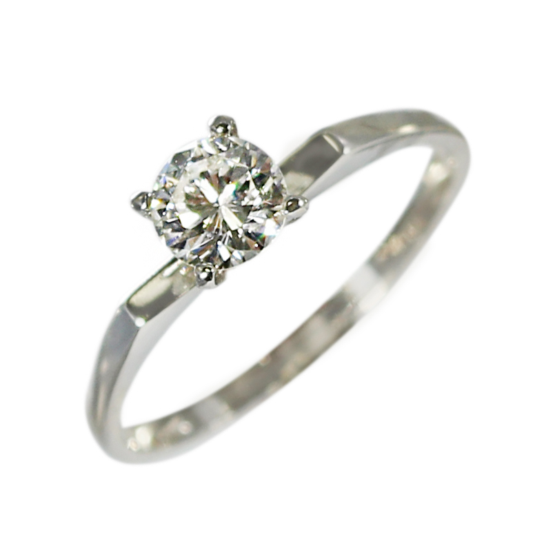 14 KT WHITE GOLD SOLITAIRE DIAMOND RING WITH APPRAISAL 
