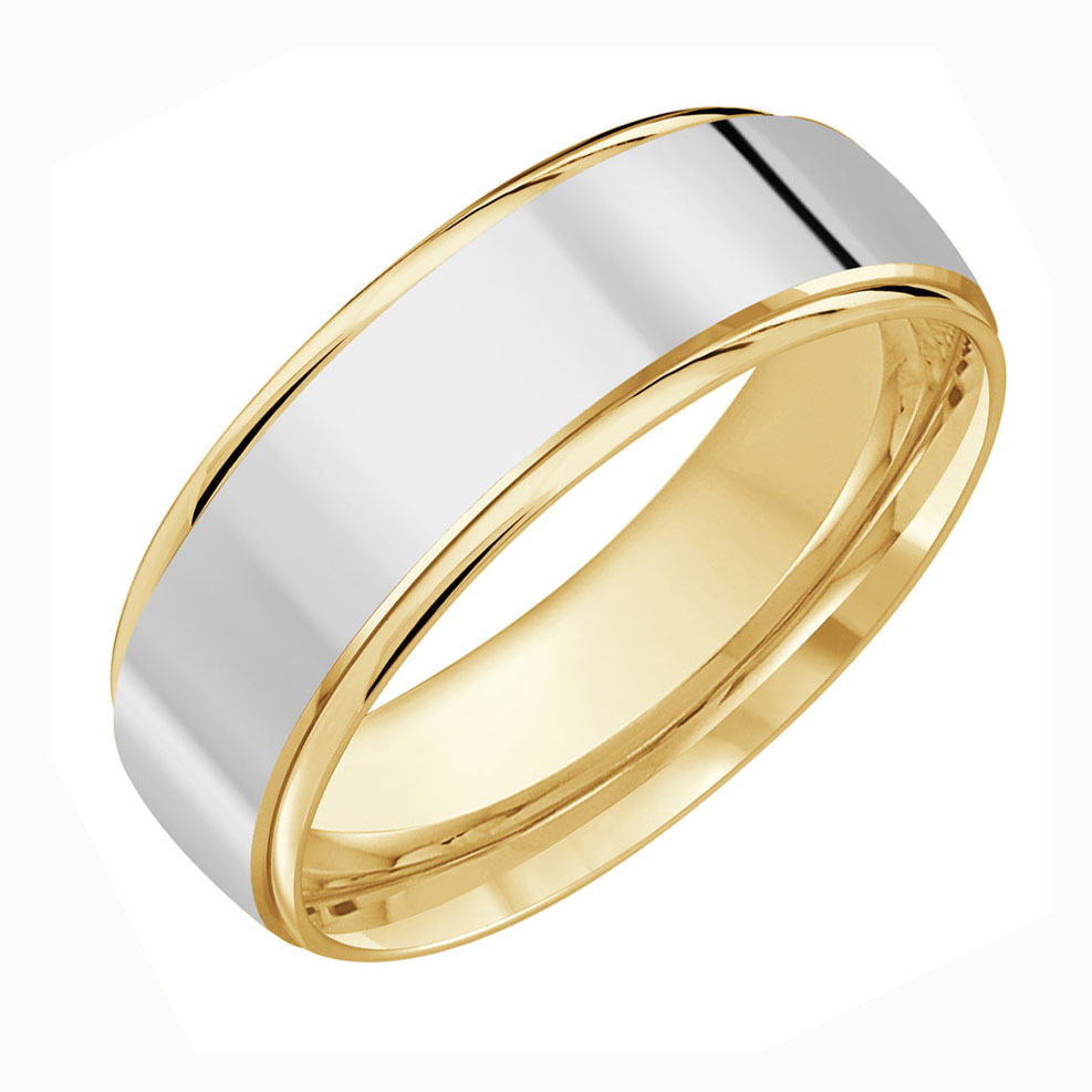 14KT TWO TONE WEDDING BAND Golden Pawn